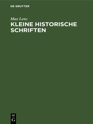 cover image of Kleine historische Schriften